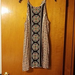 Tunic style mandala print tank top with liner laye